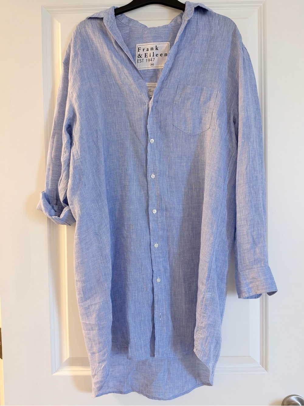 Frank & Eileen Mary Oversized Shirt Dress Blue XS